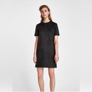 Zara Trafaluc Faux Suede Charcoal Black‎ Mini Dress Autumn Winter 2017/2018